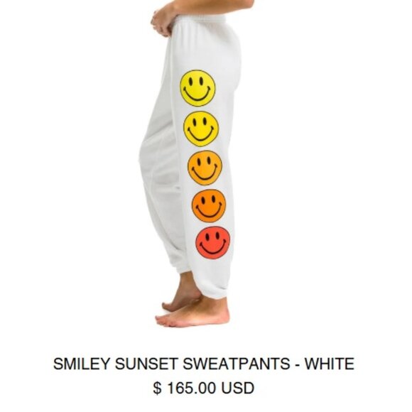 New AVIATOR NATION Sunset Smiley Sweat Pants XS $165 + Stickers Koozie Bag - Picture 7 of 9